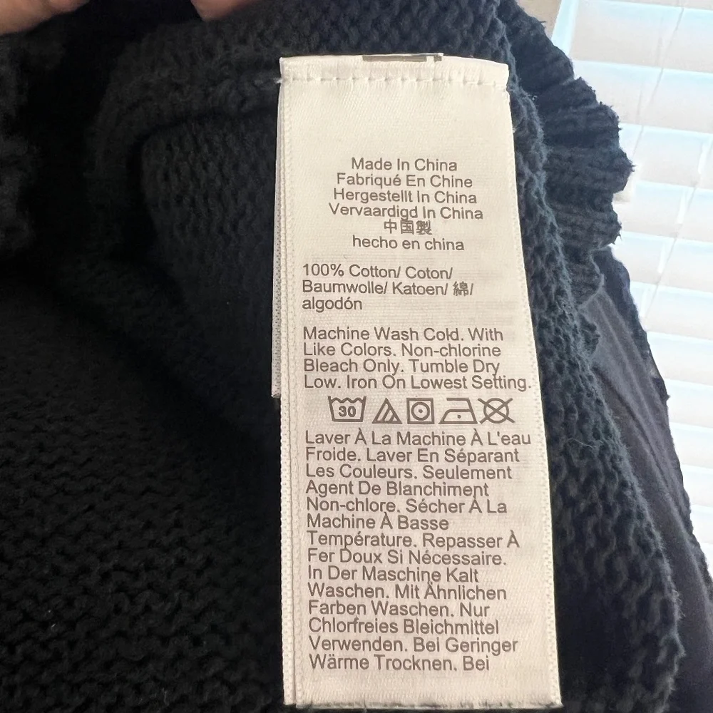 J. Crew Cotton turtleneck sweater Black Size Large
